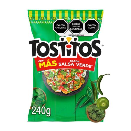 Nachos Sabritas Tostitos Salsa Verde 8.5 oz