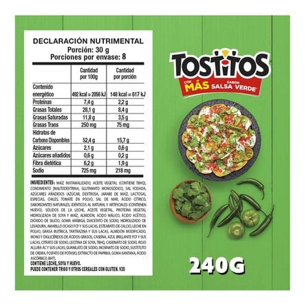 Nachos Sabritas Tostitos Salsa Verde 8.5 oz