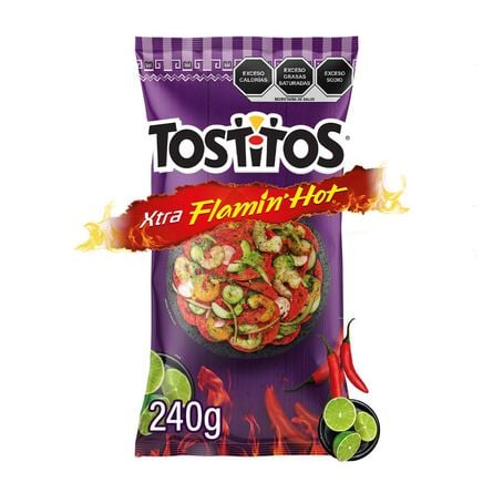 Nachos Sabritas Tostitos Xtra Flamin Hot 8.5oz