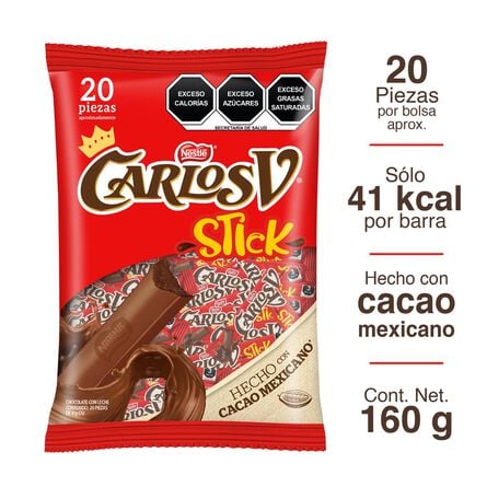 Carlos V Original Chocolate Stick 20 Pieces 5.6oz