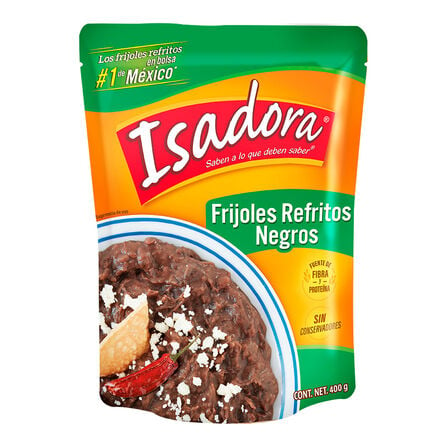 Isadora Refried Black Beans Bag 14.1oz