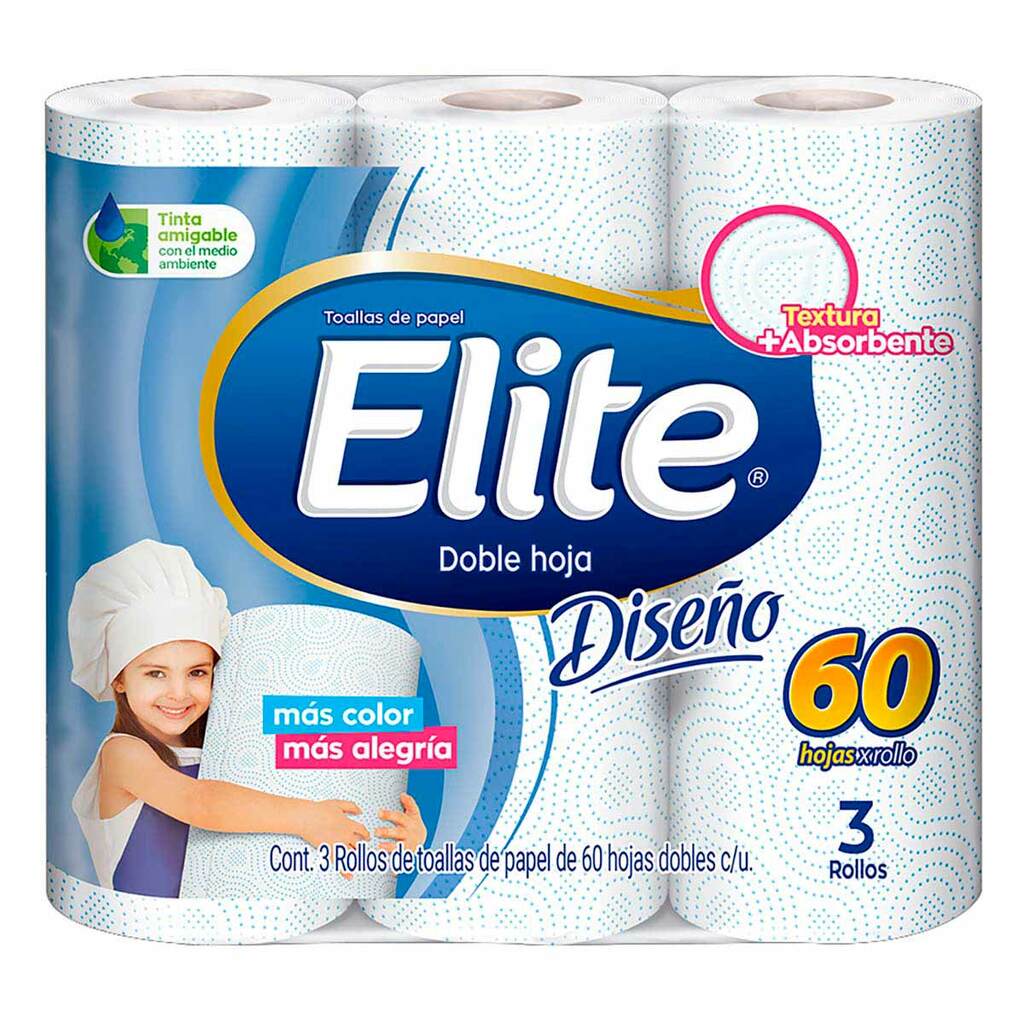 Elite Kitchen Towel 60 Sheets Design 3 Rolls